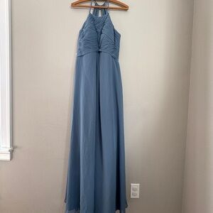 Azazie Ginger Twilight Halter Maxi Bridesmaid Dress NWT